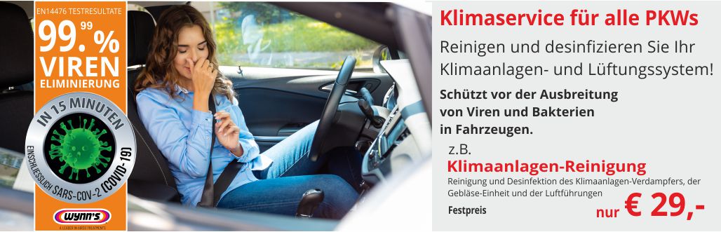 Klimaservice für alle PKWs - Reingung und Wartung